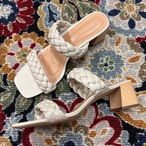 Sincerely Jules Cream Braided Sandal Heels, sz 8.5-9
